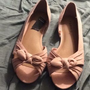 Torrid pink bow peep toe dorsay shoes